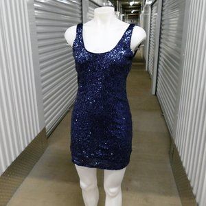 Tobi Blue Sequin Bodycon Mini Dress sz M
